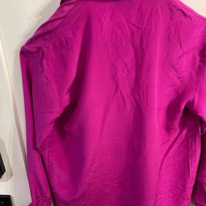 Hot pink silk button up size 8